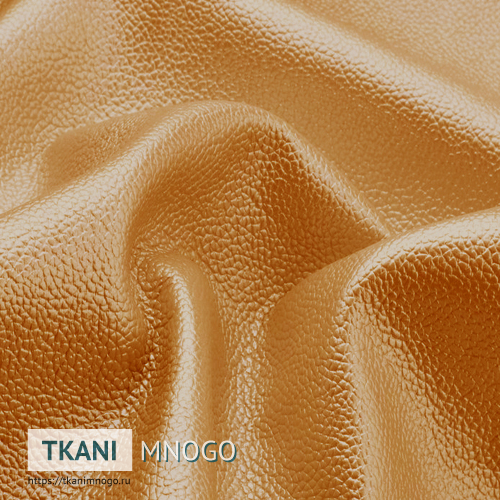 Фото ткани A-54 Кожа искусственная крупным планом, цвет оранжевый, рисунок однотонный, производитель Китай