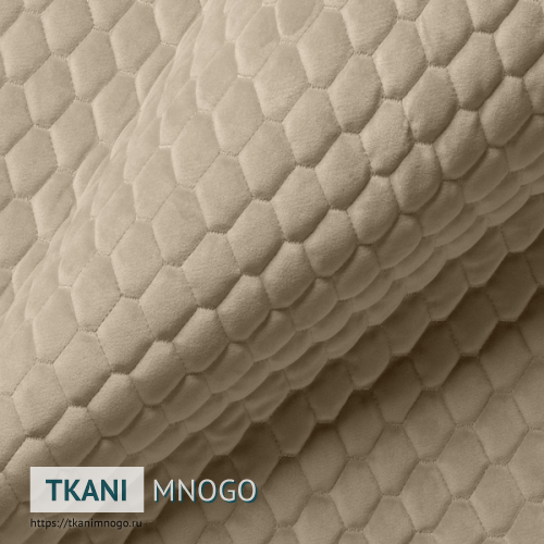 Фото ткани велюра “AY1-4A” (ромб бежевый)